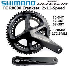 Giò dĩa  xe đạp hiệu Shimano Ultegra R8000 Hollowtech - Crankset 2x11-speed - Black