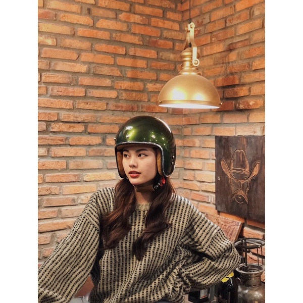 Nón bảo hiểm Kraft Helmet - Green Forest - Vintage Motocycle