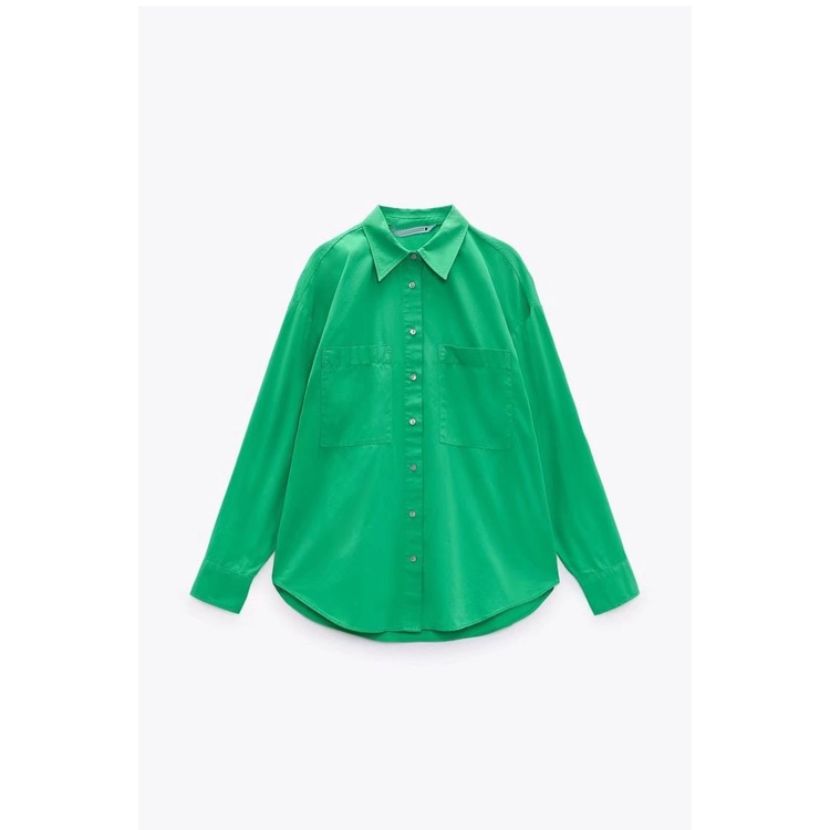 Zara Áo Sơ Mi Tay Dài Trang Trí Túi Xách Thời Trang Mùa Xuân Đơn Giản 2215320Áo Kiểu Thời Trang Thanh Lịch Cho Nữ