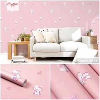 Giấy dán tường kitty hồng 10mx45cm