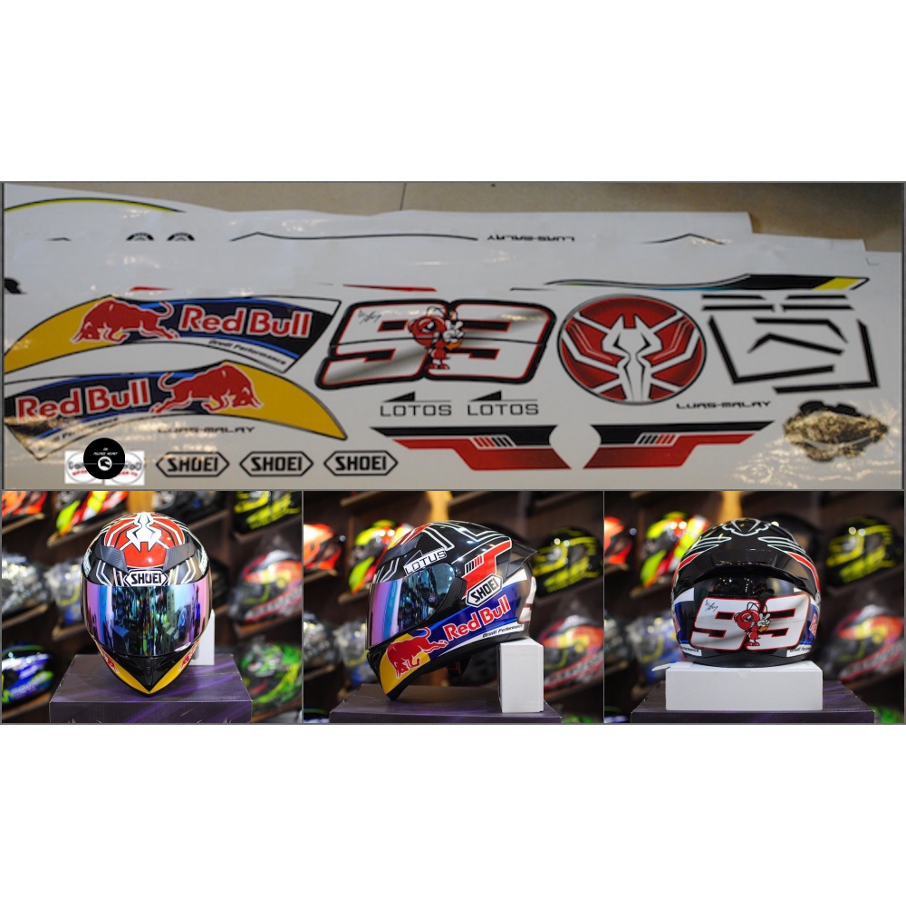 Tem Redbull dán mũ bảo hiểm fullface