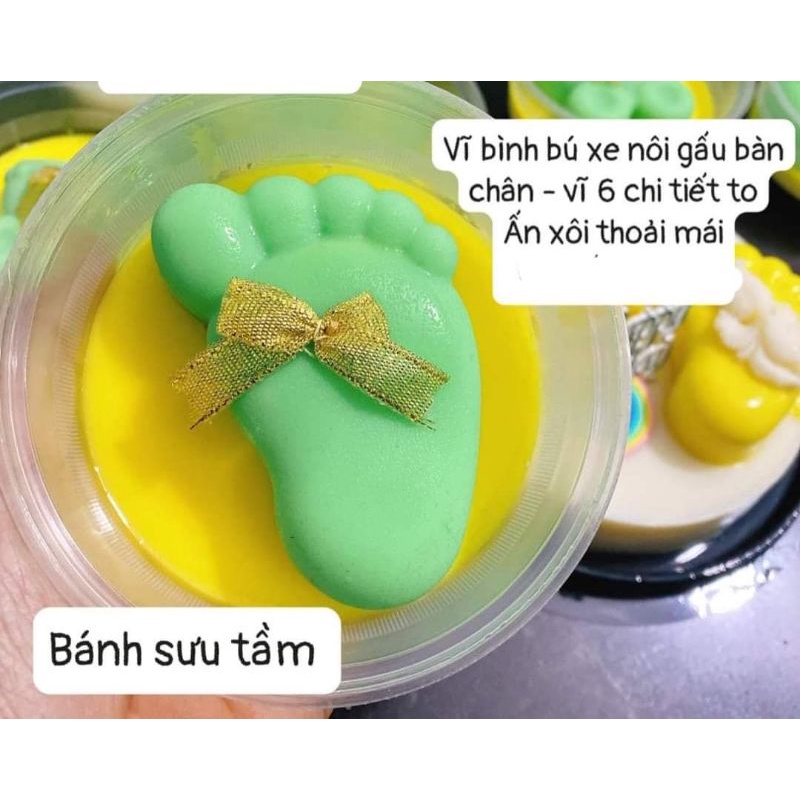 Khuôn silicon bình sữa , bàn chân bé
