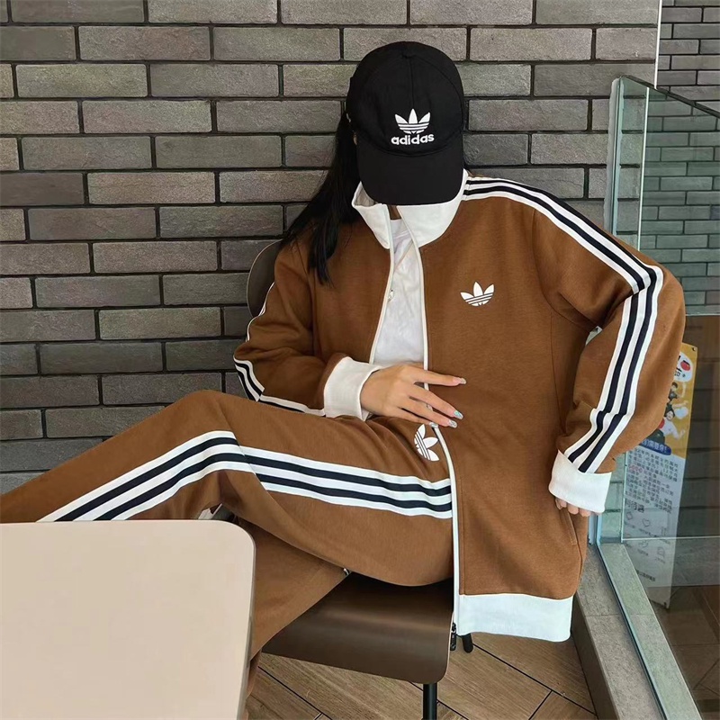 Áo Khoác Gió Adidas Màu Trơn Phối Khóa Kéo Thời Trang Cho Cặp Đôi