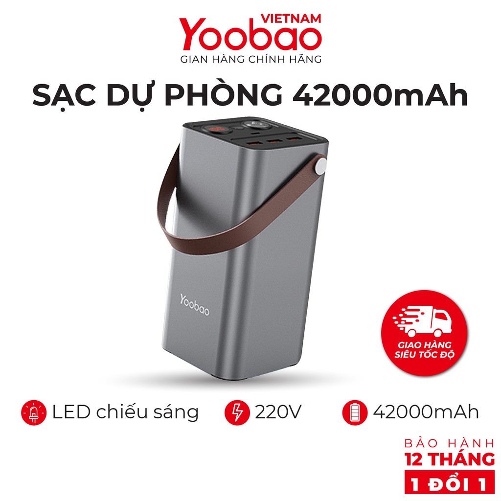 Trạm sạc dự phòng 46200mAh Yoobao EN1 Sạc nhanh PD3.0 và QC3.0 220V - Hàng chính hãng - Bảo hành 12 tháng 1 đổi 1