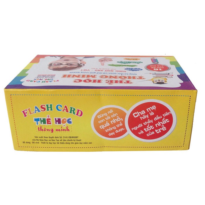 Bộ thẻ học thông minh cho bé HL785 - Bộ thẻ song ngữ Anh Việt 16 chủ đề Flashcards Smart For Kid