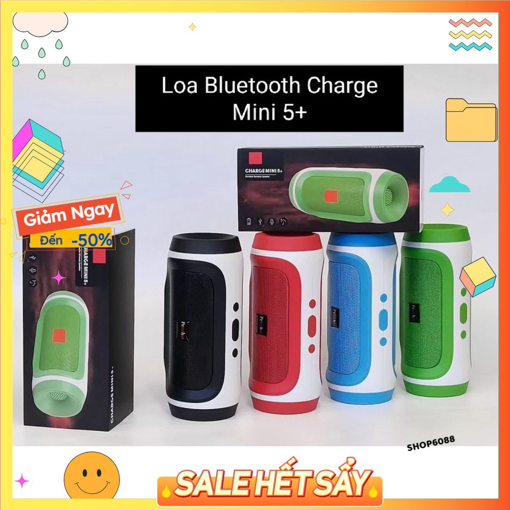 Loa bluetooth không dây Charge mini 5+ hàng cao cấp nghe nhạc cực hay hỗ trợ thẻ nhớ usb bảo hành lỗi 1 đổi 1
