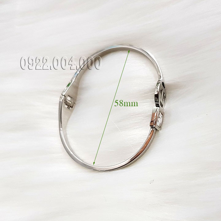 Vòng tay nữ, vòng chữ h 1 viên đá VZ1607