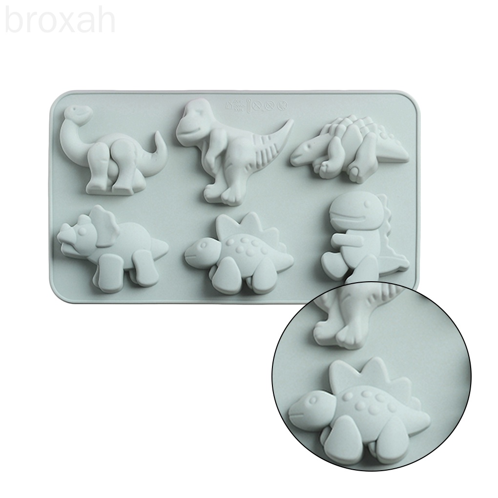 Khuôn Làm Đá / Bánh / Sô Cô La 6 Ngăn Bằng Silicon Hình Động Vật Hoạt Hình Dễ Thương
