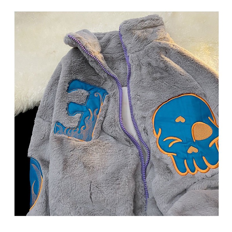 Áo khoác cotton lông cừu phong cách hip hop thời trang thu đông cho nam và nữ