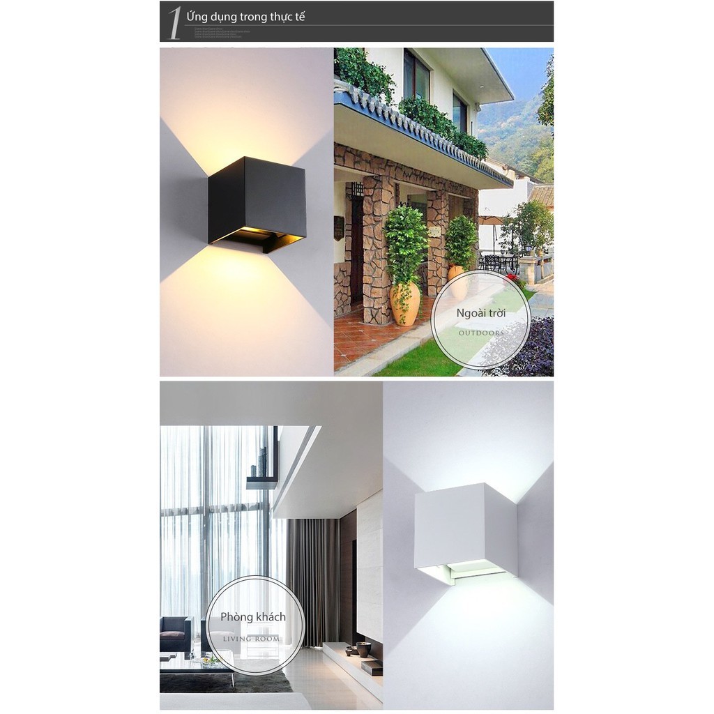 Đèn Tường Led Vuông Chống Nước TN173 6w - 10w Điều Chỉnh Góc Sáng - Cầu Thang - Hiên Nhà Cổng nhà - Sân vườn - BH 1 năm