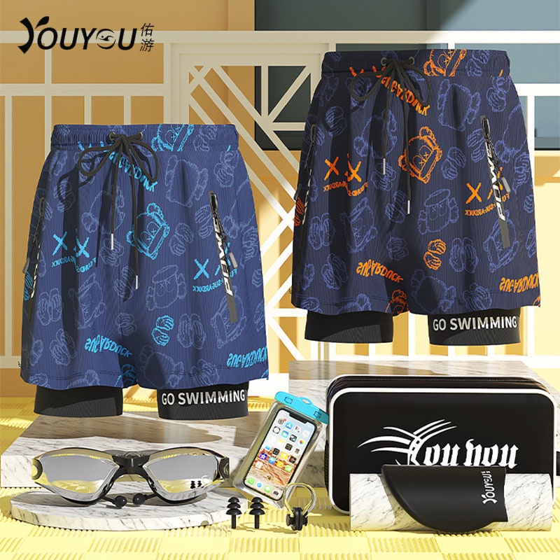 Quần Short Bơi Thoáng Khí Nhanh Khô Chống Thắt Lưng Cho Nam