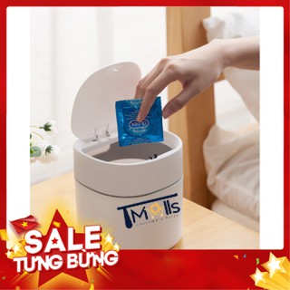 Thùng Rác Mini Phòng Ngủ, Toilet, Xe Hơi Nắp Lò Xo - Giữ Mùi 90%