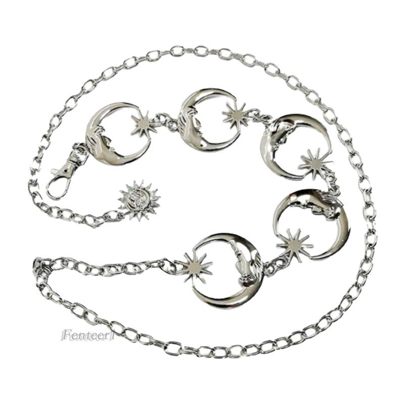 [Fenteer1] Thắt Lưng Dây Xích Mặt Hình Ngôi Sao Mặt Trăng Cho Nữ Mặc Đầm Jean