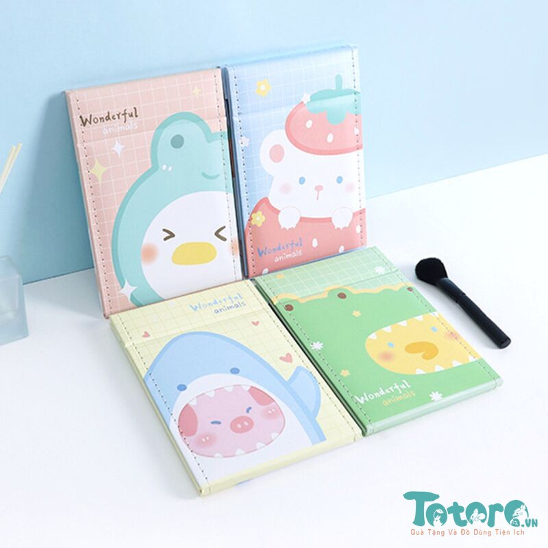 Gương gập để bàn 21x15cm: Gấu Thỏ Ú - Hello Monster - Muông Thú Wonderful - Hình nổi ngộ nghĩnh - Nhóc Phi Hành Gia...