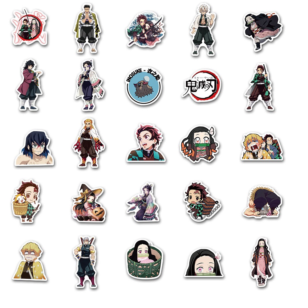 Bộ 50 miếng dán trang trí hình nhân vật anime sáng tạo