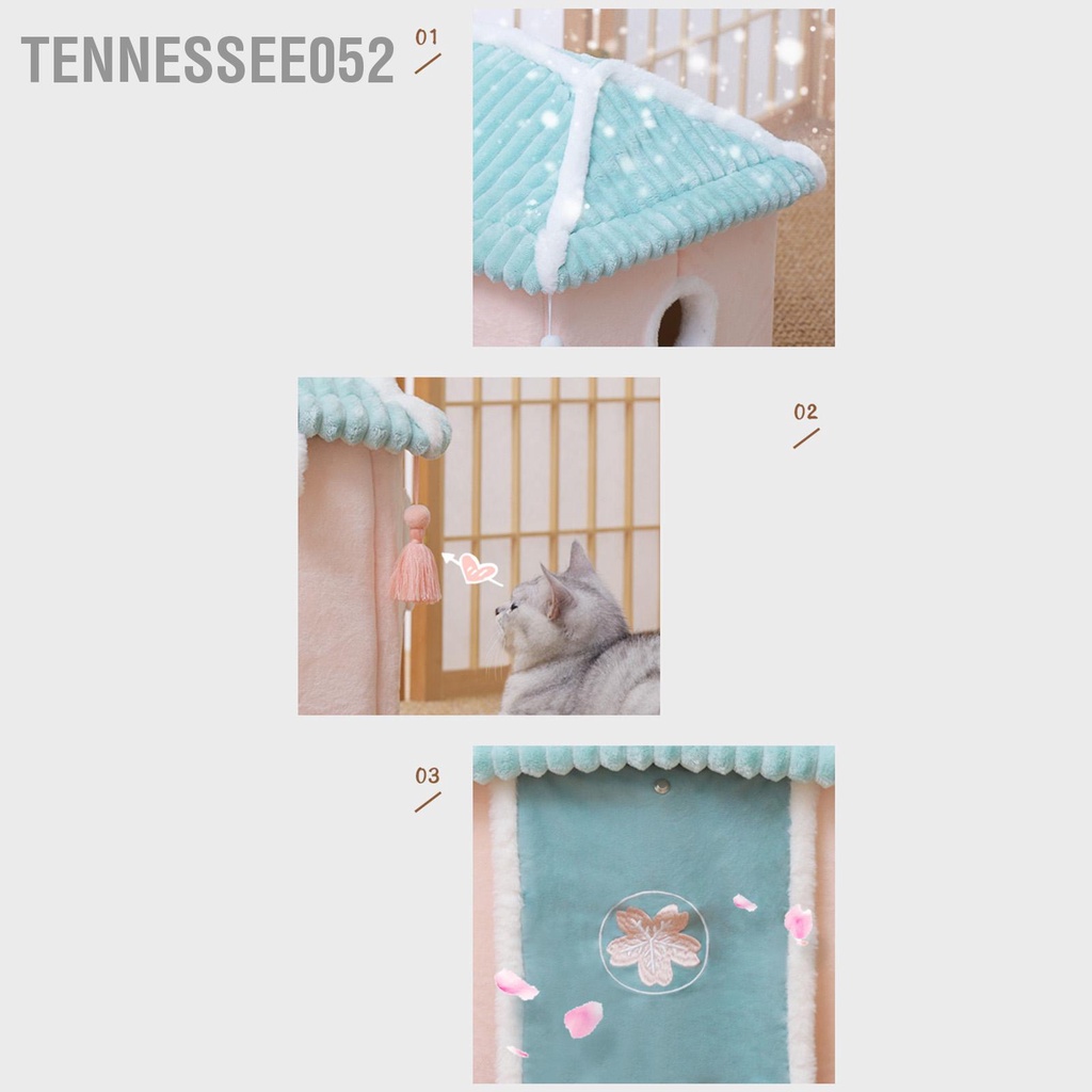 Hàng Sẵn Nhà đệm mèo Ấm áp mềm mại có thể tháo rời hình vuông Ổ cho chó dễ mèo thương cực xinh【Tennessee052】