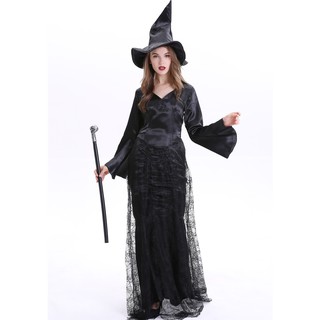 trang phục halloween phù thủy màu cam