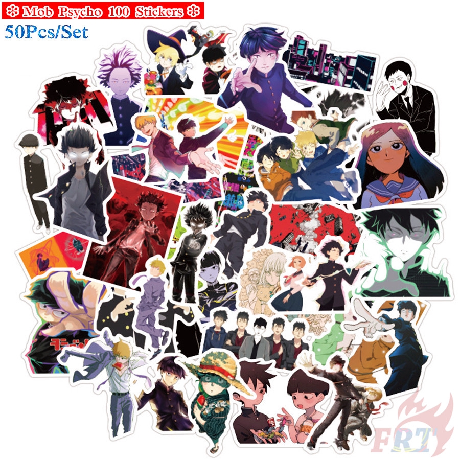 ❉ Mob Psycho 100 Series 03 Stickers ❉ 50Pcs/Set Anime Mobu Saiko Hyaku Mixed Doodle Stickers