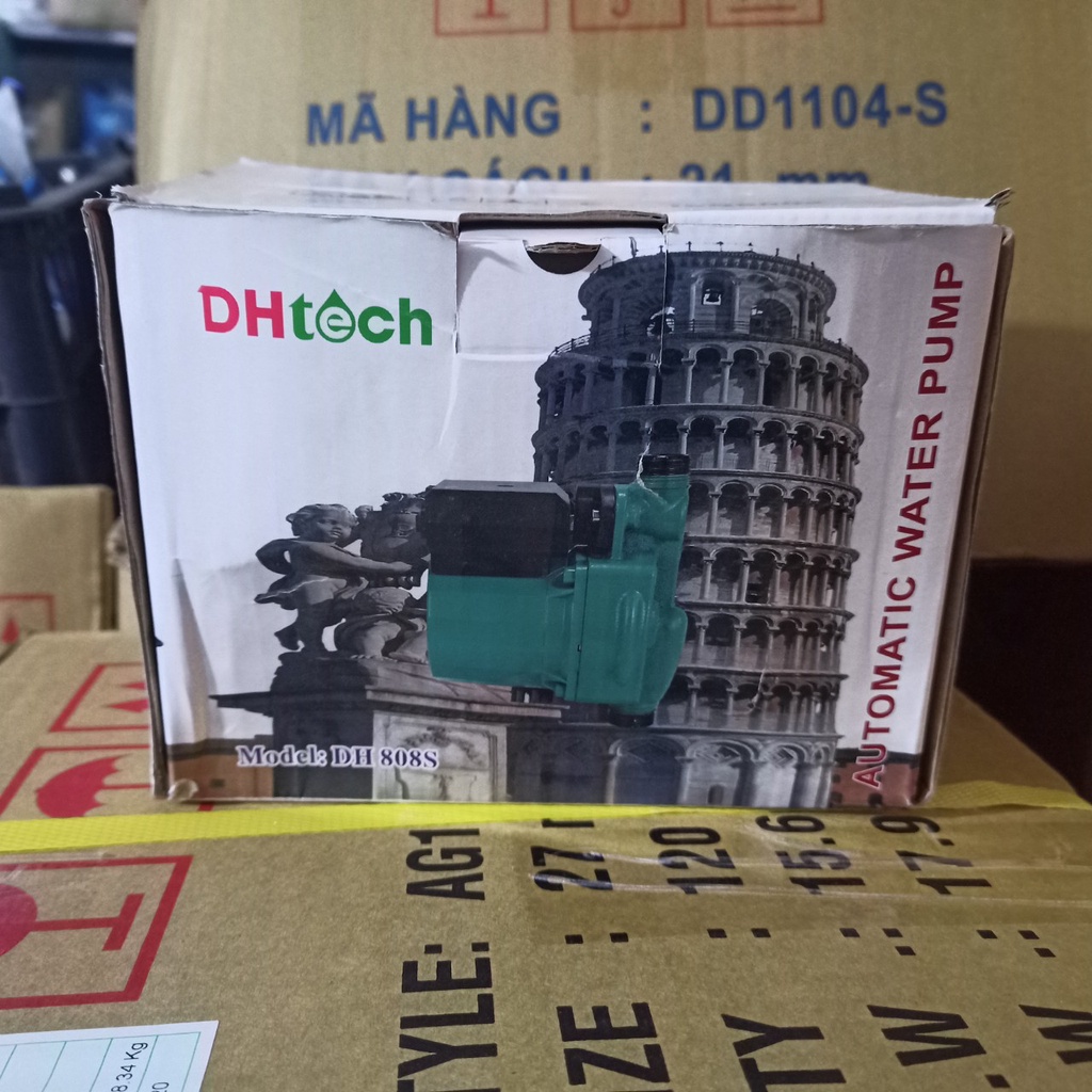 Bơm tăng áp máy giặt . bình nóng lạnh / Bơm tăng áp DH tech siêu mạnh , cực êm hàng loại 1 có tem xác thực