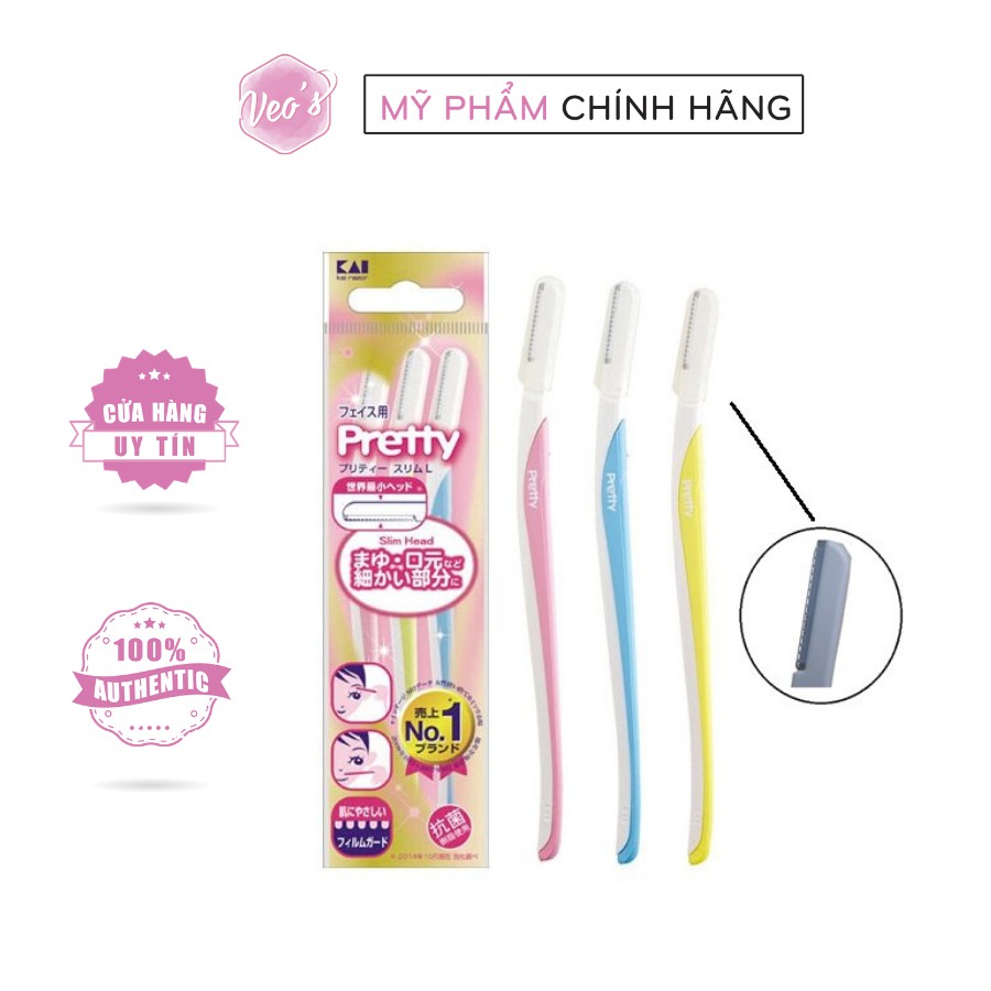Dao Cạo Lông Mày Kai nhỏ gọn bộ 3 cái