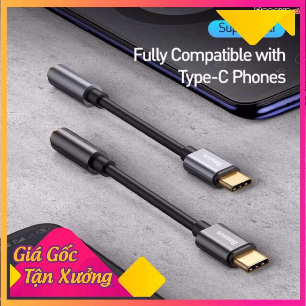 Jack chuyển đổi Type C sang cổng 3.5mm Baseus L54 chính hãng