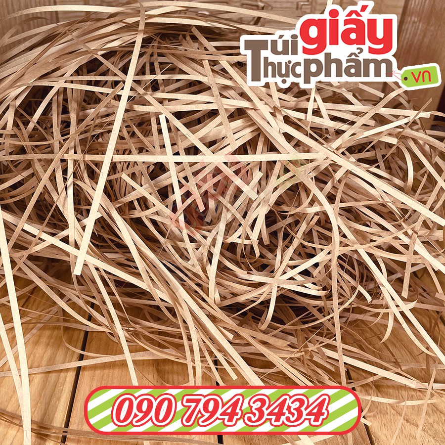 1kg Giấy Rơm Hút Ẩm Kraft Lót Hộp Quà (Kraft) - 3mm cắt đều