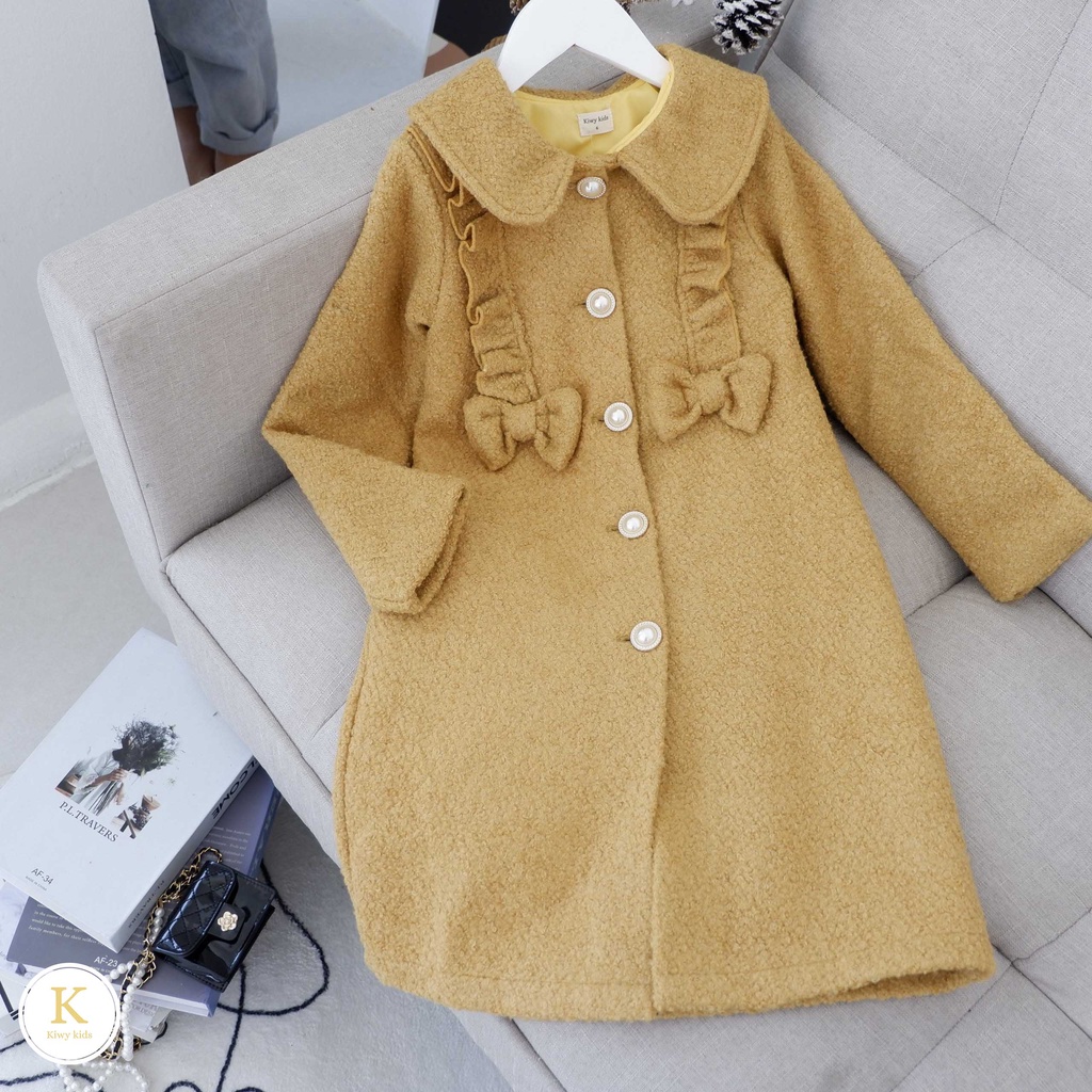 Áo khoác lông xù lót gió ấm áp cho bé gái Kiwy Kids Kids2134 cho bé từ 5 đến 11 tuổi