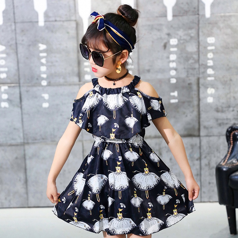 Đầm Công Chúa In Hình Hoạt Hình Đáng Yêu Dành Cho Bé Gái akku