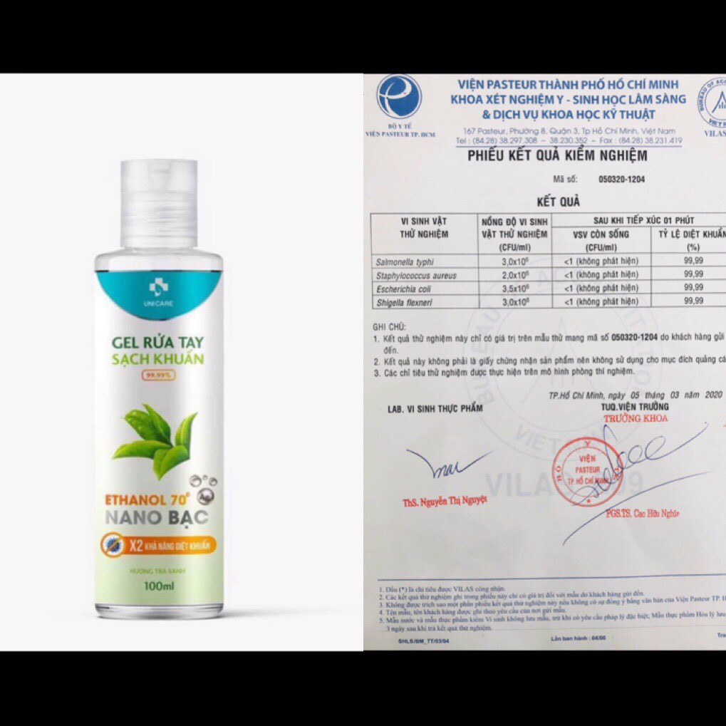 NƯỚC RỬA TAY KHÔ DIỆT KHUẨN (CỒN ETHANOL 70%  - CÔNG TY CPDV KHOA HỌC CÔNG NGHÊ CHẤM NAM)