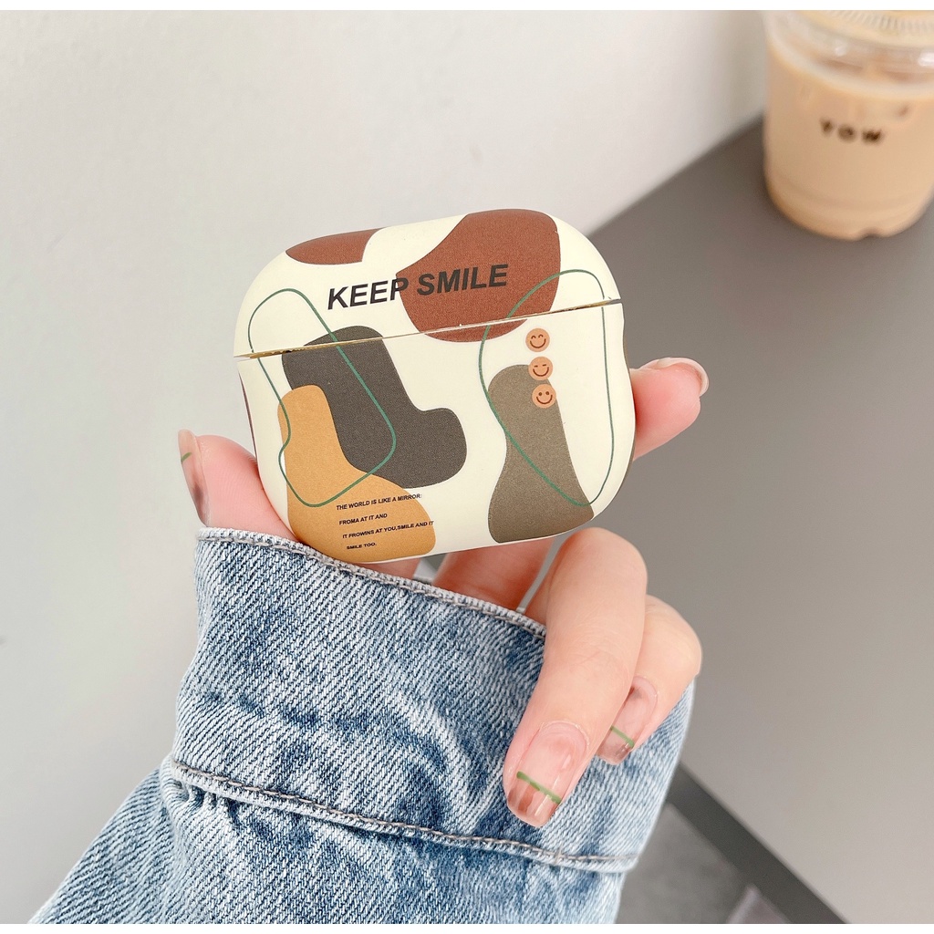 Vỏ bảo vệ hộp sạc tai nghe SPRISE mềm kiểu mặt cười đơn giản thích hợp cho Airpods 2/Pro/3
