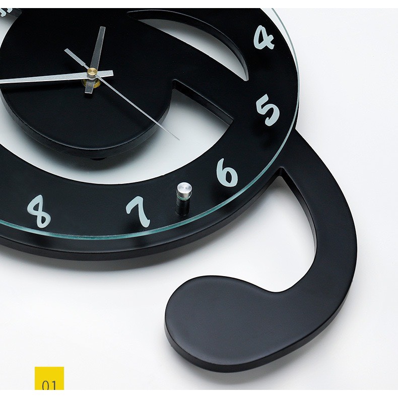 Đồng hồ trang trí nghệ thuật hình nốt nhạc JT1008 + Tặng decal love trang trí - Sản phẩm nhiều màu lựa chọn