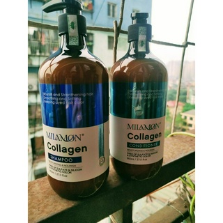 Dầu gội dầu xả milamon collagen phục hồi 800ml.