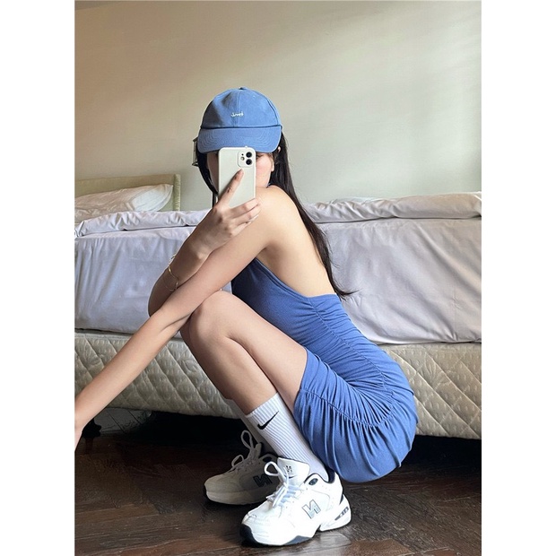 Váy body yếm bo chun 2 bên ôm dáng quyến rũ sexy - Puwn Pơ🥑