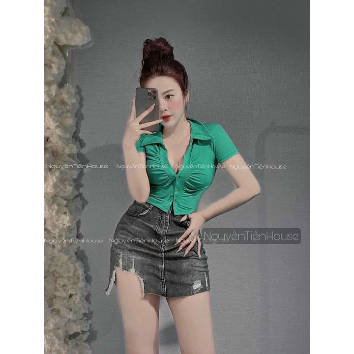 Chân váy khói rách mã 444