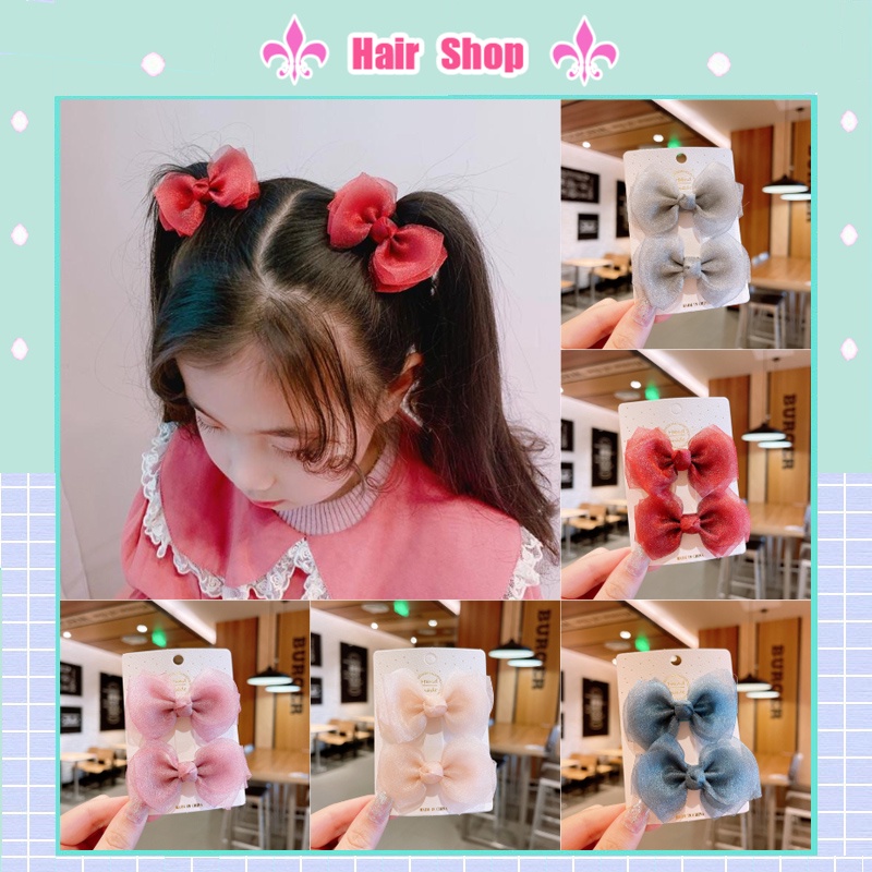 Kẹp Tóc Hình Nơ Đính Ngọc Trai Sang Trọng Xinh Xắn Cho Bé Gái