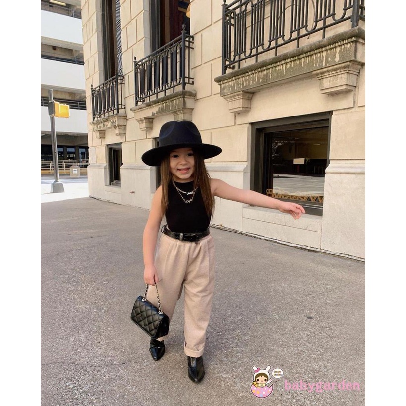 Set Đồ Mùa Hè 3 Món Gồm Áo Ba Lỗ Cổ Tròn + Quần Có Túi Cho Bé Gái 1-9 Tuổi