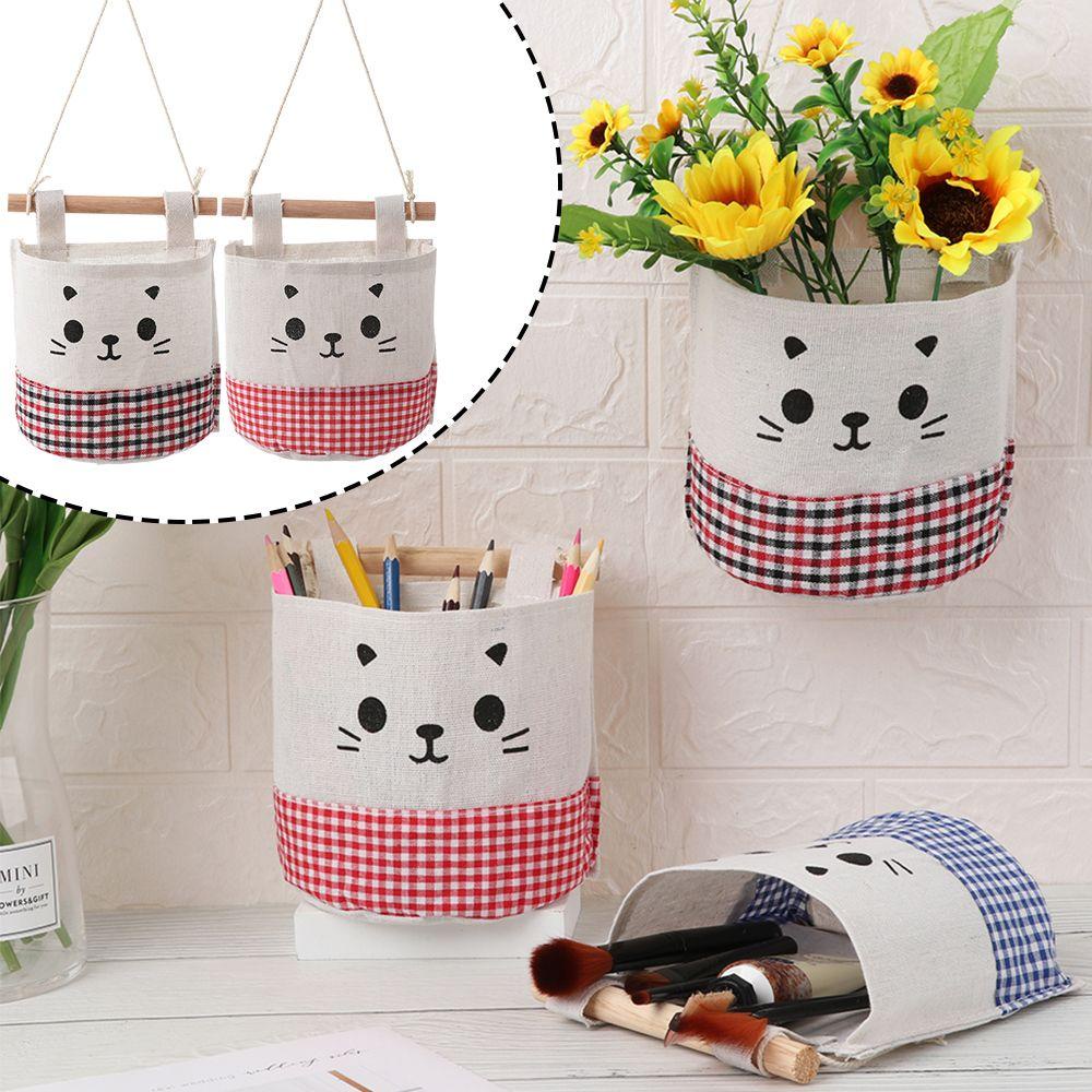 Túi Vải Lanh Cotton Sức Chứa Lớn Đựng Đồ Gắn Tường Tiết Kiệm Không Gian