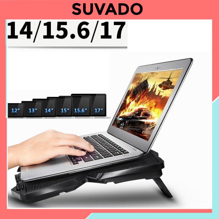 Đế Tản Nhiệt Quạt tản nhiệt Laptop Cool 2 - 4 Quạt, Đèn Led, Đế Nâng 17 Inch Trở Xuống