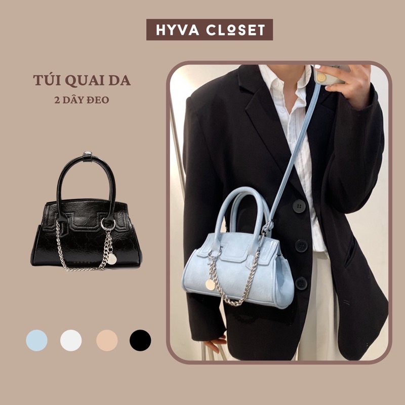Túi Xách Nữ Bằng Da Pu Cao Cấp  Túi Đeo Chéo Nữ Da Mềm Phối Dây Xích