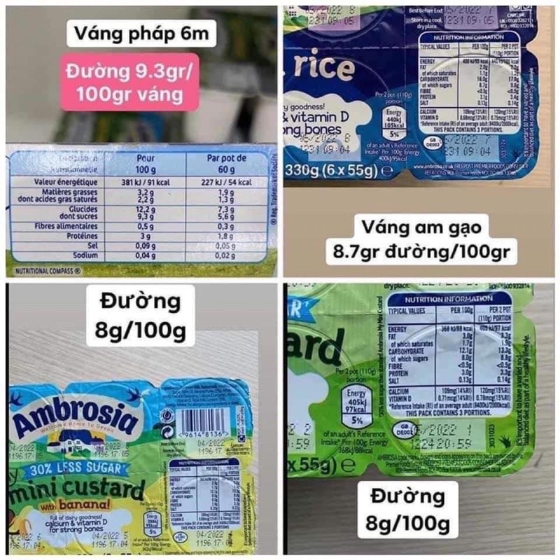 Váng sữa Ambrosia cho bé 6m+ (air UK)