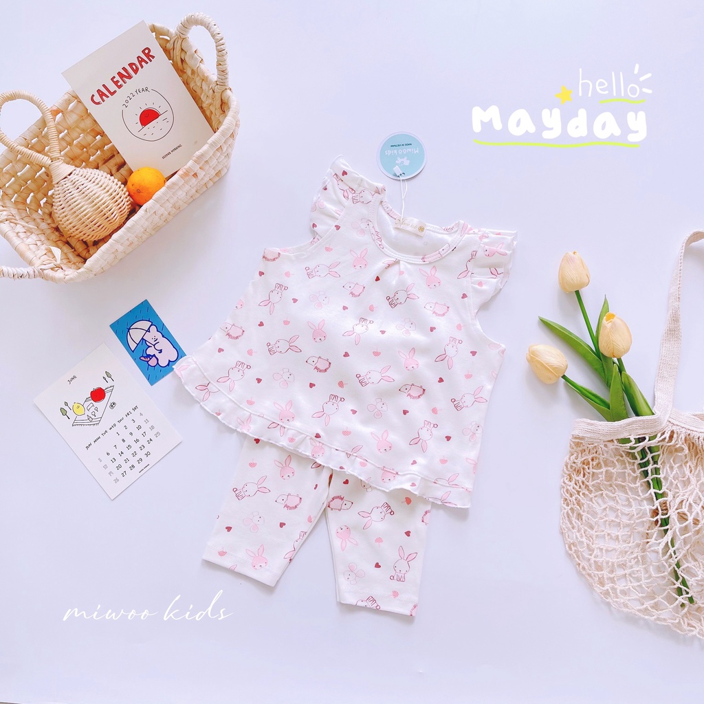 Đồ Bộ Mặc Nhà Cho Bé Gái Tay Cộc Quần Lửng – Bộ Ngắn Tay Cotton Thun Borip HM149 -  Homi Kids