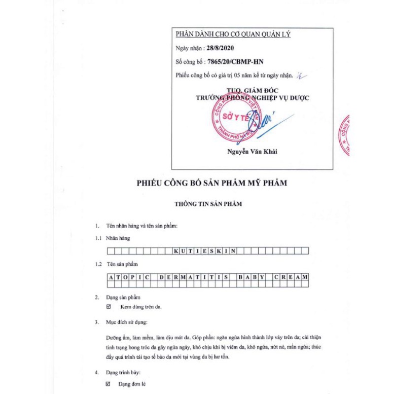 [Chính hãng] Kem bôi Chàm Sữa cho cho bé- Kutieskin  Date mới