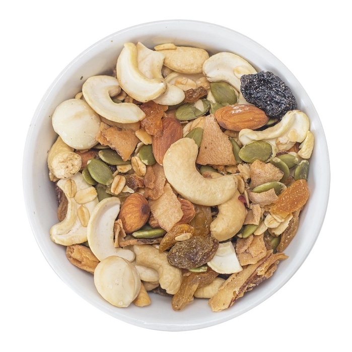 Ngũ cốc dinh dưỡng nguyên hạt granola ăn kiêng siêu hạt bổ sung thêm hạt óc chó, macca Heryfoods
