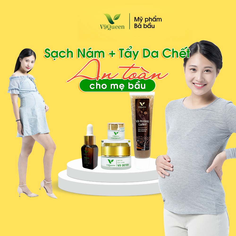 Combo xóa Nám, Tàn Nhang ( TẶNG Tẩy Da Chết Coffee) - Mỹ Phẩm Bà Bầu V9Queen V9QUEEN | BigBuy360 - bigbuy360.vn