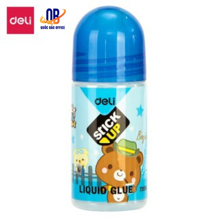 Hồ nước hình gấu 35ml Deli - keo PVAL, lọ PE - hồng, xanh dương, vàng - 3 lọ /6 lọ /12 lọ -E7301A