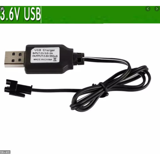 Dây Sạc Usb Tự Ngắt Bằng Điện Thoại 3.6v 250mA Xe điều khiển từ xa chấu SM