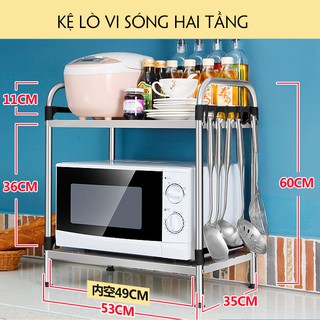 Kệ lò vi sóng inox, kệ để đồ nhà bếp 2 tầng, 3 tầng, 4 tầng
