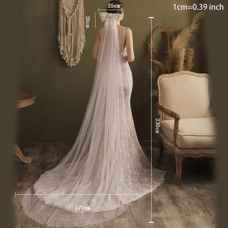 Mạng Che Mặt Vải Tuyn Chấm Bi Kèm Dây Ruy Băng Trang Trí Tóc Cho Cô Dâu