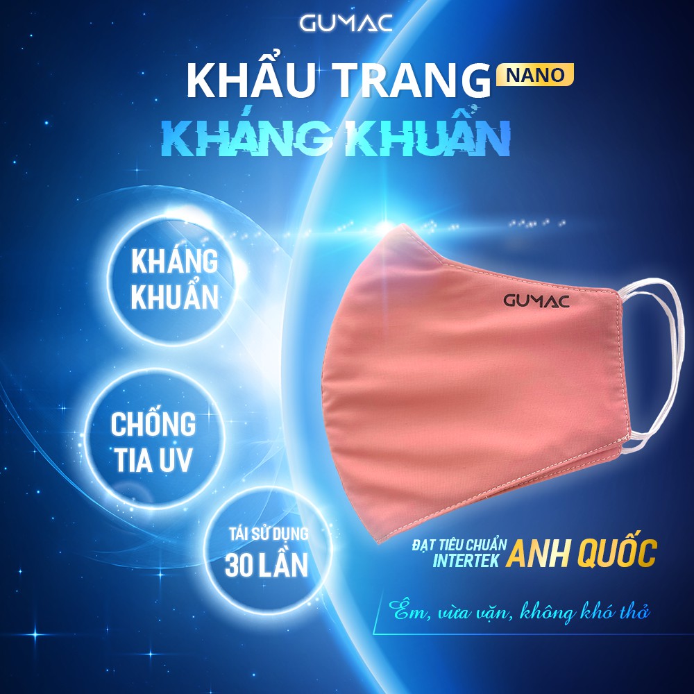 Khẩu trang vải kháng khuẩn GUMAC QTKT