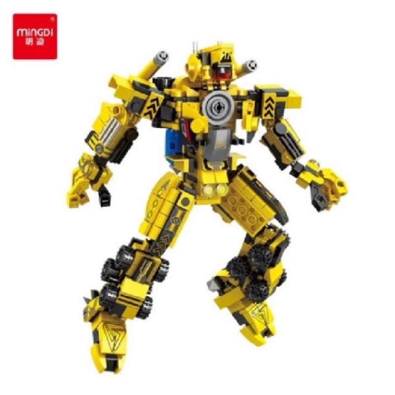Bộ xếp hình Legoo Mingdi D018 robot 12 in 1 , l.ego xe công trình , xếp hình xe máy xúc , máy ủi